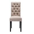 thumbnail image 1 of Canadian Honey Beige Linen Black Legs Dining Chair, 1 of 4