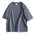 thumbnail image 1 of Gspmoly T-Shirts pour Hommes, Haut Décontracté Uni à Manches Courtes Col Rond Blouses pour Sortir Offres de Vacances, 1 of 7