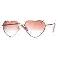 thumbnail image 1 of Womens Heart Shape Chain Arm Metal Rim 70s Sunglasses Gold Pink, 1 of 4