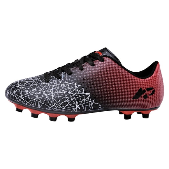 BYHONG Outdoor Firm Ground Kids Soccer Cleats Athletic Football Shoes for Boys and Girls Training Toddler Big Kid Black 8.5
