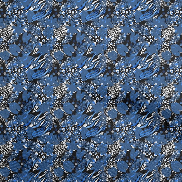 oneOone Rayon Black Fabric Tropical Leaf Sewing Material Print Fabric By The Yard 56 Inch Wide