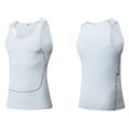 thumbnail image 4 of Ocealan Men's Tank Swimsuit Top Athletic Vest Rash Guard Shirt Solid Color Sleeveless Workout Playwear White XXL, 4 of 8