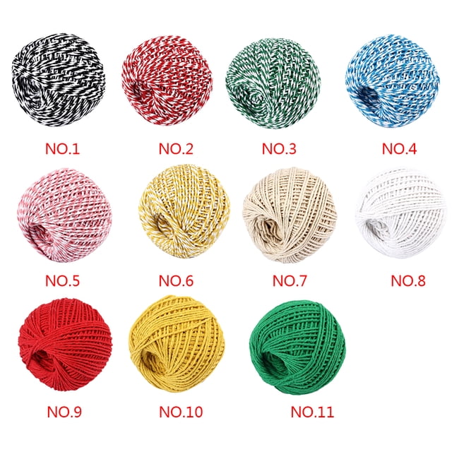 yingyy Thread Cotton Sewing Rope Twist Color Sewing Cord 1.5mm cotton thread DIY Handicraft Woven String Knitting Supplies, Pink and White