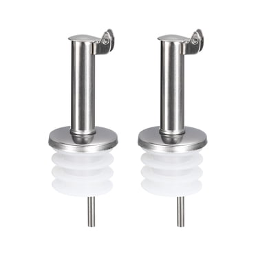 Unique Bargains Stainless Steel Bottle Pourers, 2Pack Auto Flip Olive Oil Spout, for Bar Supplies Vinegar Bottle Wine Pourers (White)