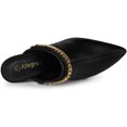 thumbnail image 4 of BLISSFUL STEP Women's Chain Slip on Block Heel Sandals Mules Black (Size 6), 4 of 6