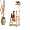 thumbnail image 5 of 57" Cat Tree Condo for Cats, Multi-Level Cat Tower with 3 Platforms, Sisal Scratching Posts, Cat House Furniture, Beige, 5 of 5