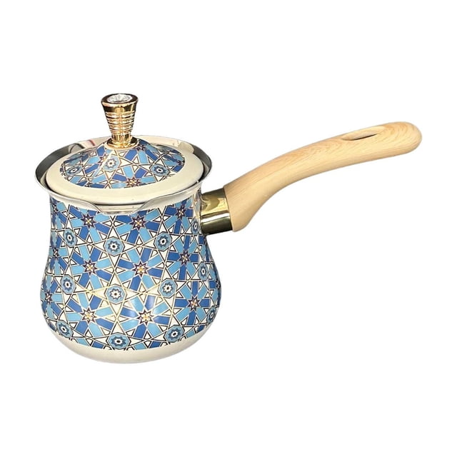 simhoa Arabic Coffee Pot with Pouring Spout Heat Resistant Handle Multifunctional Maple 550ml