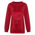 thumbnail image 5 of Qertyioot T-Shirt Graphique pour Femmes de la Saint-Valentin à Manches Longues, Haut à Col Rond Imprimé, Chandail Décontracté, 5 of 5