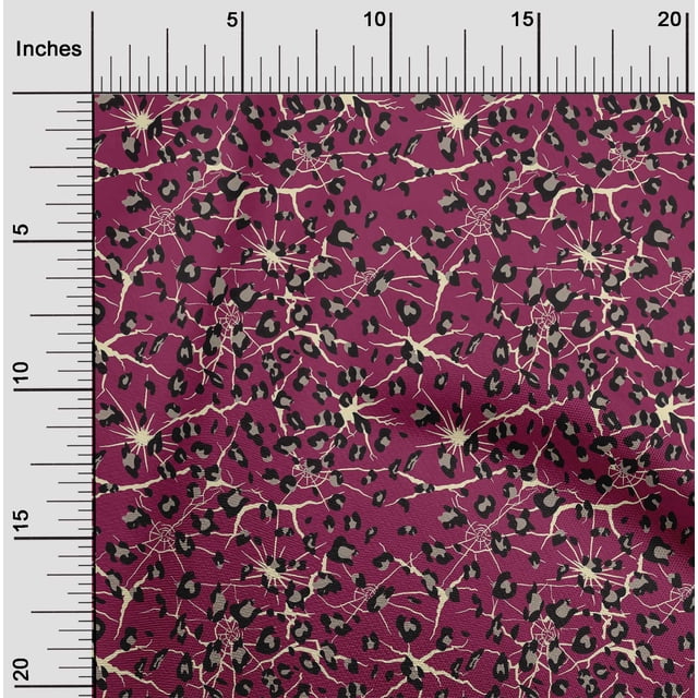 oneOone Polyester Lycra Fabric Leopard Animal Skin Printed Fabric 1 Yard 56 Inch Wide