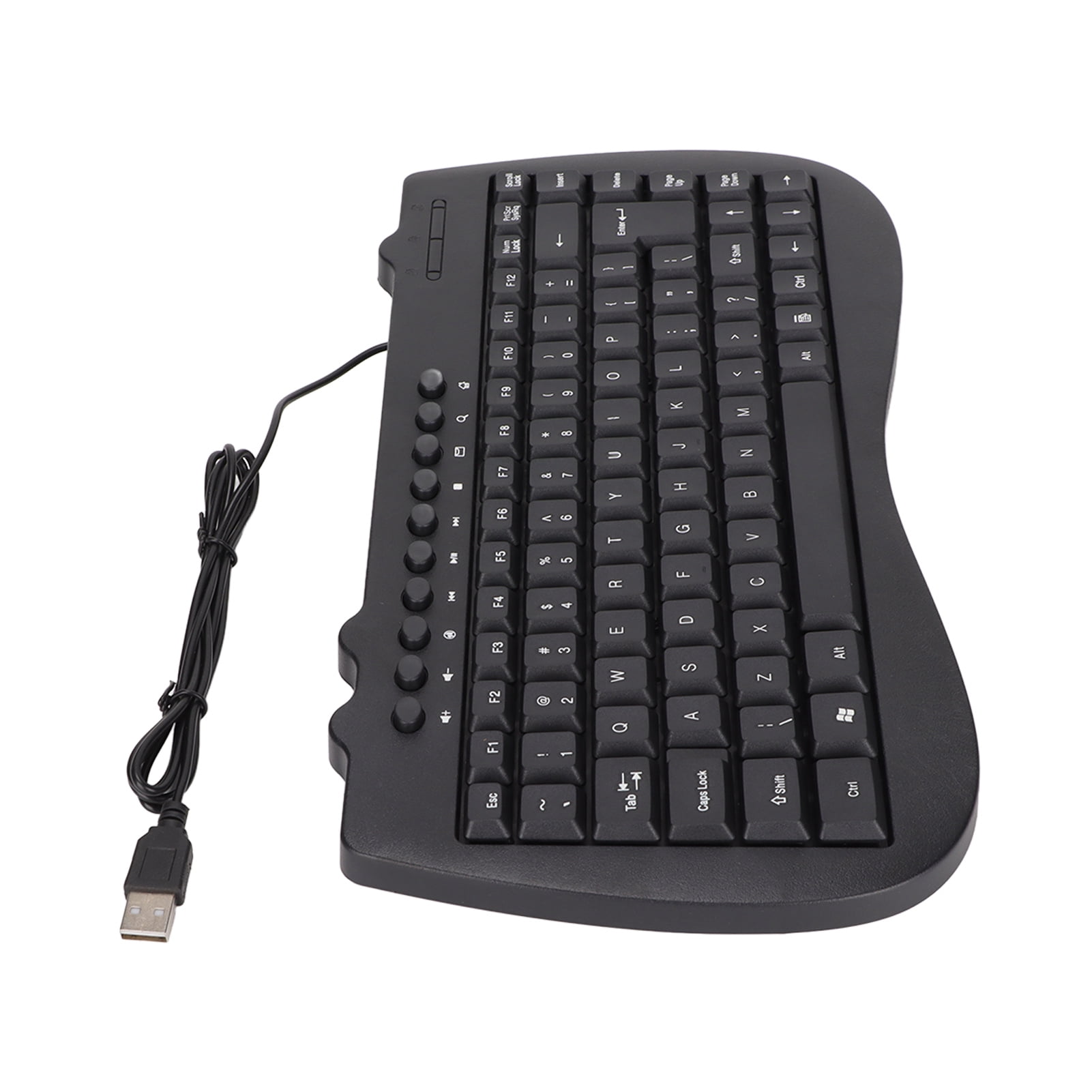 Clavier Filaire, Mini Clavier Ultra Fin Interface USB Clavier d'Ordinateur Silencieux Clavier Multimédia Petite Langue avec 95 Touches Support Anglais Arabe