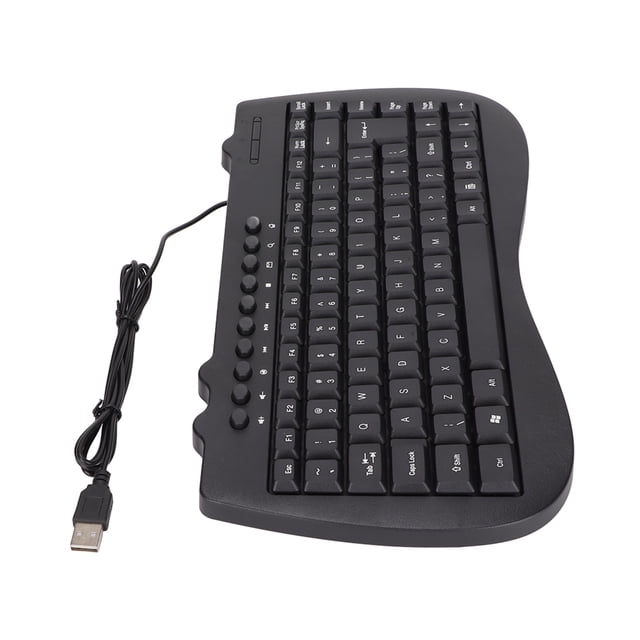 Clavier Filaire, Mini Clavier Ultra Fin Interface USB Clavier d'Ordinateur Silencieux Clavier Multimédia Petite Langue avec 95 Touches Support Anglais Arabe