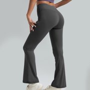 asjyhkr Leggings for Women High Waist Bell-Bottom Wide Leg Pants Spring Summer Workout Yoga Trousers