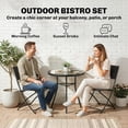 thumbnail image 4 of Outsunny Outdoor Bistro Set with Folding Chairs, Semi-Circle Table, Black, 4 of 10