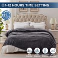 thumbnail image 3 of Westinghouse Electric Blanket King Size Super Cozy Soft Flannel 100"" x 90"" Heated Blanket with 10 Fast Heating Levels & 1-12 Auto-Off Machine Washable ETL&FCC Certification Charcoal, 3 of 5