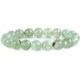 thumbnail image 1 of Angelstones Bracelet Extensible Unisexe en Perles Rondes 10 mm avec Pierre Précieuse Préhnite Verte Naturelle 7 Pouces, 1 of 2