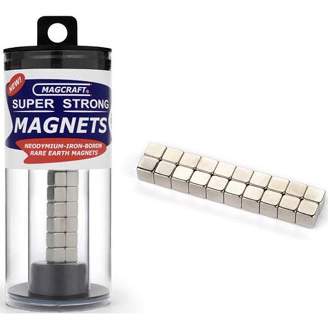 NSN0606 - CUBE Magnétique 6,35mm 2,7kg FORCE de Traction Terre RARE Néodyme (20 Pcs/pkg)