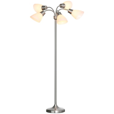 HOMCOM Arc Tree Floor Lamp 5 Adjustable Lights Standing Reading Light