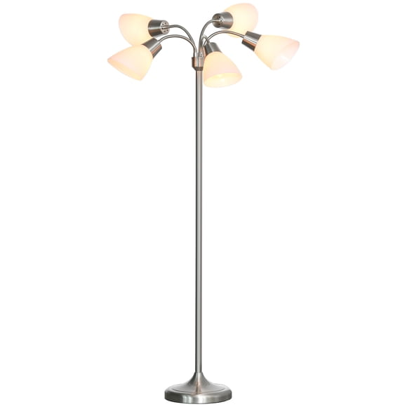 HOMCOM Arc Tree Floor Lamp 5 Adjustable Lights Standing Reading Light