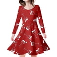 thumbnail image 1 of MIASHUI Robe de Fête Festive pour Filles avec Motif Enchanteur de Cerf et d'Arbre de Noël Rouge, 8-9 Ans, 1 of 5