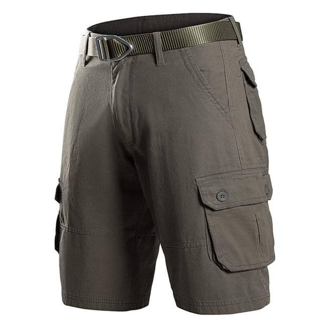 Styesk Mens Shorts Man Solid Color Workwear Multi-pocket Fifth Pants Large Size Fashion Fallow Straight-leg Pants
