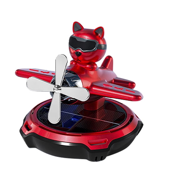 Binwennn Solar Powered Air | Rotating Cartoon Shape Solar Energy Car Air Purifier Airplane Perfume Ornament For Workplace Desk Clarinet Ornament Hippopotamus Ornament Christmas Ornament Vintage