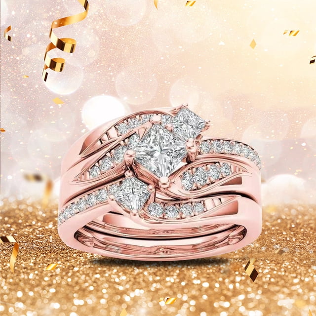 Weiqiqre Round Diamond Wedding Band Anniversary Gift Accessory Rings Size 10 On Sale