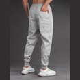 thumbnail image 2 of Ceisia Men Solid Color Loose Casual Pants Elastic Waist Drawstring Sports Gift Work Trousers, 2 of 8
