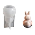 thumbnail image 1 of DIY Easter Striped Rabbit Plaster Ornaments Candle Striped Double Bunny Candle Silicone, 1 of 5