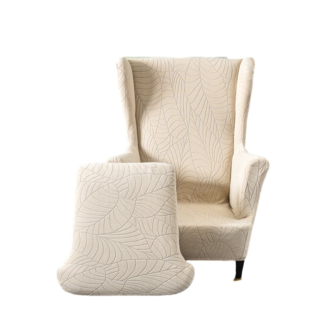 Transemion Refresh Look Of Wingback Chair Stylish And Practical Covers Made With Polyester Wing Chair Cover Beige