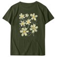 thumbnail image 4 of KIHOUT Nouveau Haut de Mode d'Été pour Femmes 2025, T-Shirt à Manches Courtes à Col Rond Décontracté à Imprimé Floral Vert Armée TG, 4 of 5