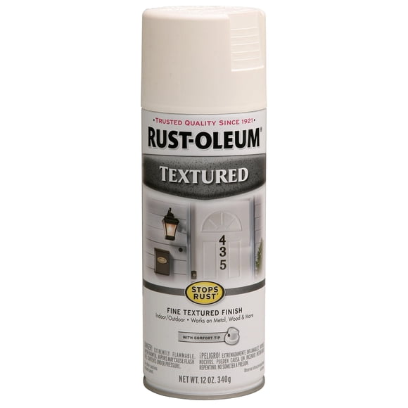 Rust-Oleum 7225830 Textured Spray Paint, 12 oz, White