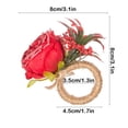 thumbnail image 3 of Aodebiao Set of 2 Napkin Rings Red Rose Napkin Rings Handicraft Flower Pink Flower Napkin Holder Wedding Napkin Holder Table Decoration for Mother Day Party, 3 of 6