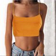 thumbnail image 2 of FOCUSNORM Women Sling Top Solid Color Crop Low Chest Sexy Bodycon Top Clothes, 2 of 6