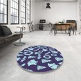 thumbnail image 4 of Ahgly Company Tapis Rond Lavable en Machine Intérieur Transitionnel Bleu Denim, 6 Pieds Rond, 4 of 7