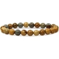 thumbnail image 1 of Bracelet Extensible Unisexe en Perles Rondes 8 mm avec Pierre Précieuse Jaspe Photo Oowyhee Naturelle 7 Pouces, 1 of 5