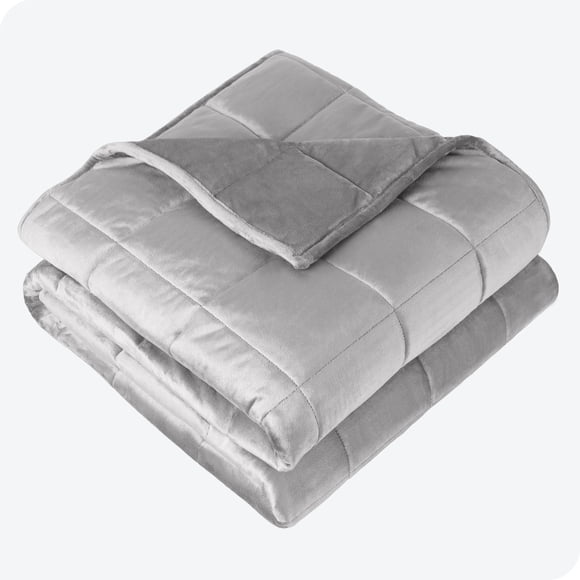 Bare Home 25 lbs Weighted Blanket for Adults - 80" x 87" - Minky Fleece, Light Gray