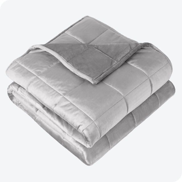 Bare Home 25 lbs Weighted Blanket for Adults - 80" x 87" - Minky Fleece, Light Gray