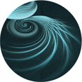 thumbnail image 1 of Ahgly Company Machine Washable Indoor Round Transitional Dark Cyan Green Area Rugs, 4' Round, 1 of 7