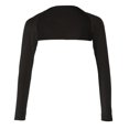 thumbnail image 2 of Solid Shoulder Open Cropped Long Sleeve Modal Full Arm Cover Shrug Coffee, 2 of 9