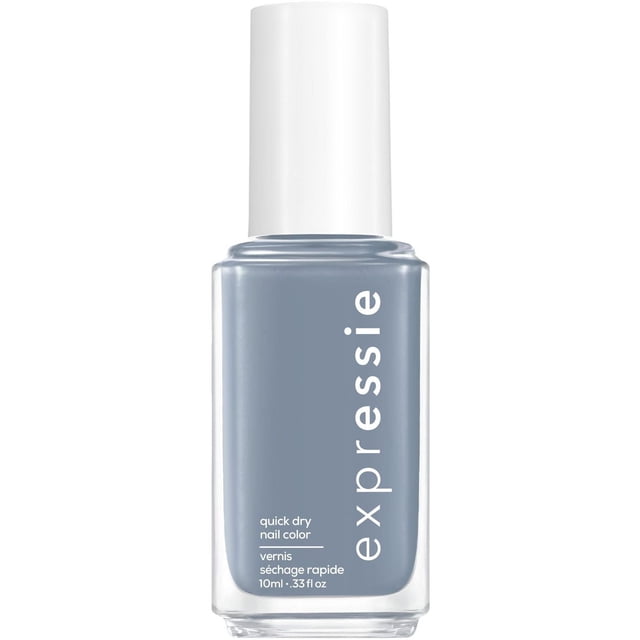 essie expressie Vernis à Ongles à Séchage Rapide, Fini Crème Bleu Ardoise, dans une Bouteille en Verre Rectangulaire Transparente avec Capuchon Blanc et Texte Blanc vertical, Doté d'Un Pinceau Incliné Breveté pour une application Facile et un Soin des Ongles à Séchage Rapide