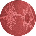 thumbnail image 1 of Ahgly Company Tapis d'Intérieur Ronds Transitionnels Orange Lavables à la Machine, 3 Pieds Rond, 1 of 7