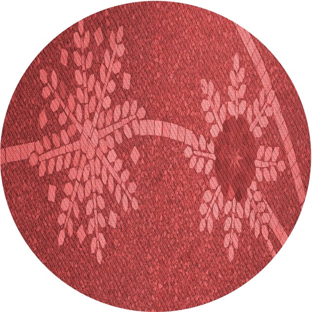 Ahgly Company Tapis d'Intérieur Ronds Transitionnels Orange Lavables à la Machine, 3 Pieds Rond