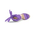 thumbnail image 4 of BLISSFUL STEP Sandales pour Femmes en Faux Suède à Plateforme Compensée à Lacets à Bout Ouvert Violet 9, 4 of 7