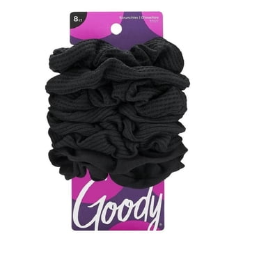 Goody Ouchless Scrunchies - Gentle Hair Scrunchies - Black - 8 Ct