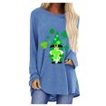 thumbnail image 1 of QIPOPIQ T-Shirts à Manches Longues pour Femmes à Col Rond T-Shirts de la Saint-Patrick Tunique Shamrock T-Shirt Imprimé T-Shirt Vert Chanceux T-Shirts de la Saint-Patrick T-Shirt à Col Rond T-Shirts de Fête Offres, 1 of 5