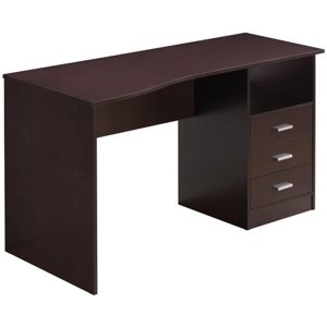 Pemberly Row Classy Bureau d'ordinateur avec 3 Tiroirs en Espresso