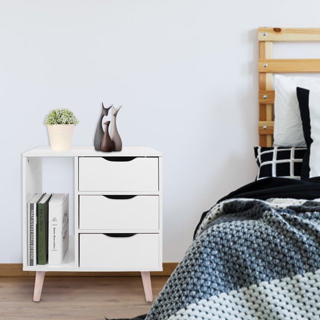Table de Chevet pour Chambre, Table de Nuit Facile à Nettoyer pour Chambre