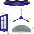 thumbnail image 2 of Part Accessories Compatible for Eufy RoboVac X8 1 Main Brush 2 Hepa Filters 2 Side Brushes 2 Mop Pads, 2 of 6