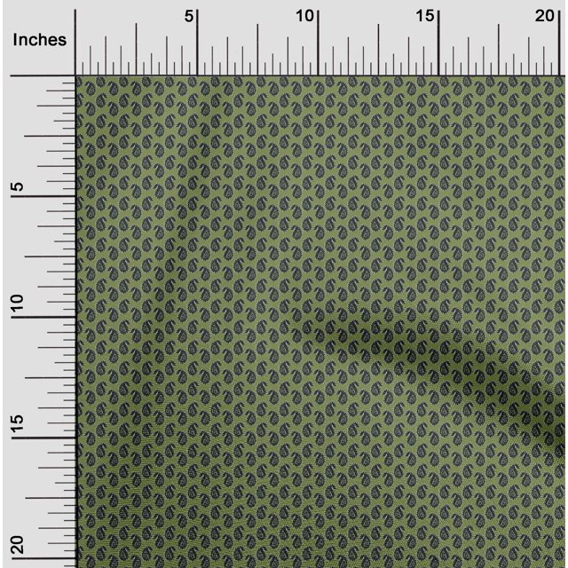 oneOone Cotton Poplin Fabric Paisley Block Print Fabric BTY 42 Inch Wide