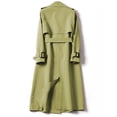 thumbnail image 3 of Mid-Length Trench Coat, British-Style Overcoat, Small-Size Long Jacket Green M , Trench Coat, 3 of 3